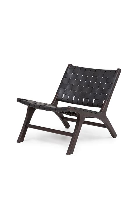 Sessel mit leder schwarz & holz walnussfarben inkl. Design Lounge Sessel Teak Holz Leder Stuhl Clubsessel ...