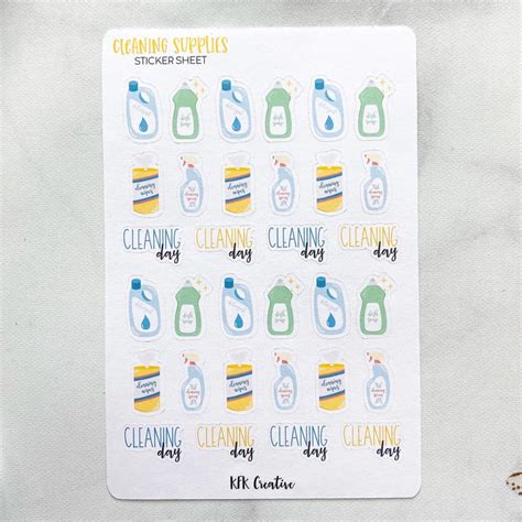 Cleaning Stickers Cleaning Day Stickers Reminder Stickers Etsy