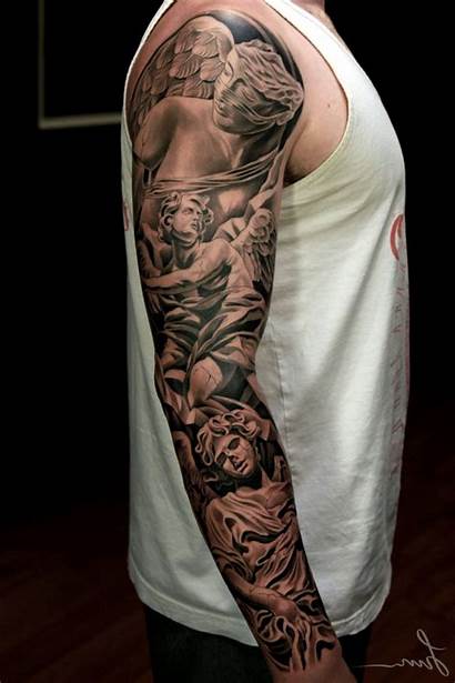 Tattoo Sleeve Angel Tattoos Arm Designs Guardian