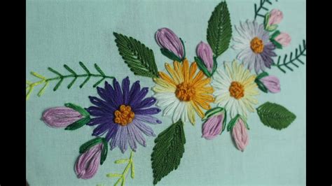 Lazy Daisy Stitch For Beautiful Flower Design Making Hand Embroidery