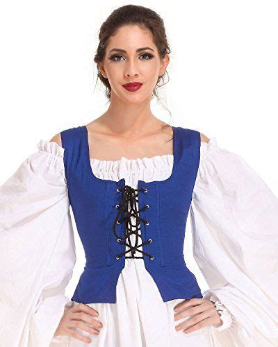 Medieval Wench Pirate Renaissance Cosplay Costume Reversible Peasant Bodice Renaissance Corset