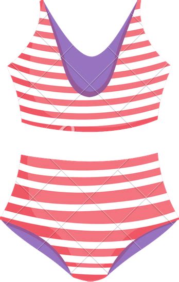Striped Red Swimsuit 素材 Canva可画