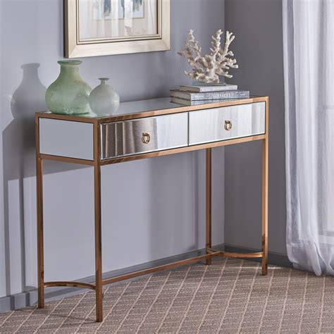 Rose Gold Mirrored Console Table Seedsyonseiackr