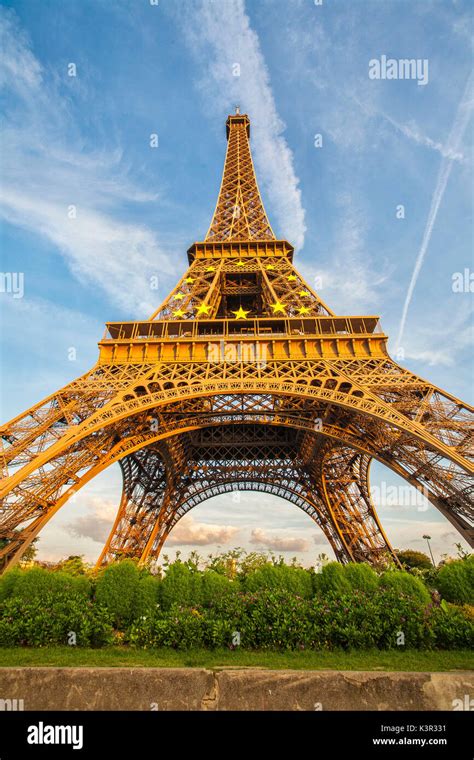The Eiffel Tower Champ De Mars Paris France Europe Stock Photo Alamy