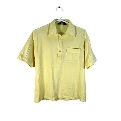 Vintage JC Penney Polo Shirt 70s Size Medium Yellow P… - Gem