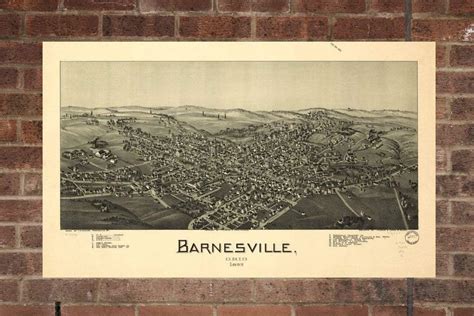 Vintage Barnesville Print Aerial Barnesville Photo