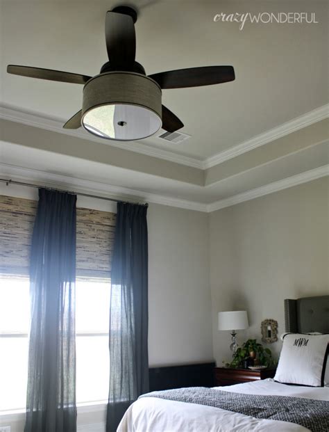 I think ceiling fan chandeliers are so beautiful, but. DIY drum shade ceiling fan - Crazy Wonderful