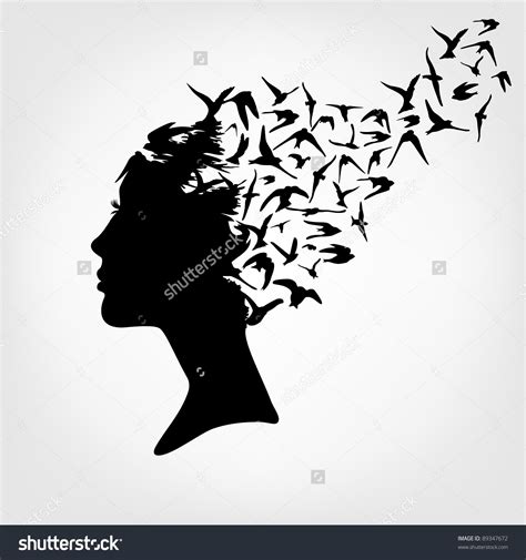 Female silhouette and birds | Woman silhouette, Bird silhouette, Silhouette