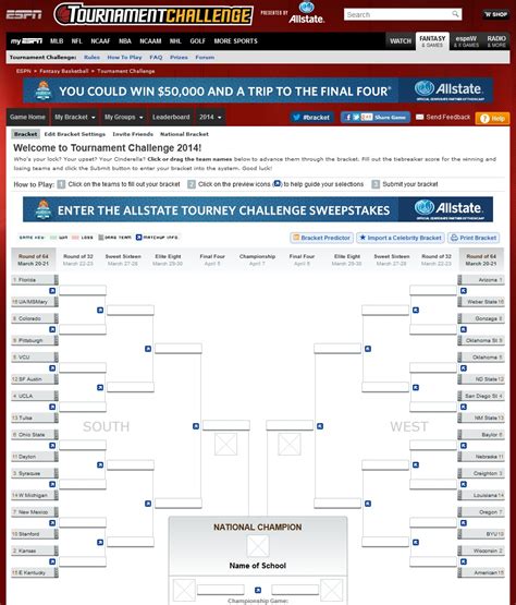 Tournament Challenge Brackets On Return For The 17th