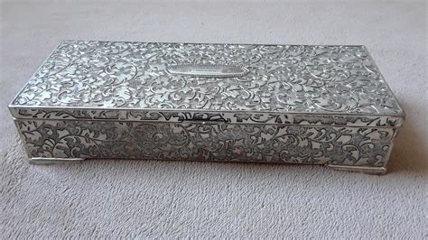 Vintage Ornate Silver Plated Jewelry Box Metal Jewelry Chest Etsy