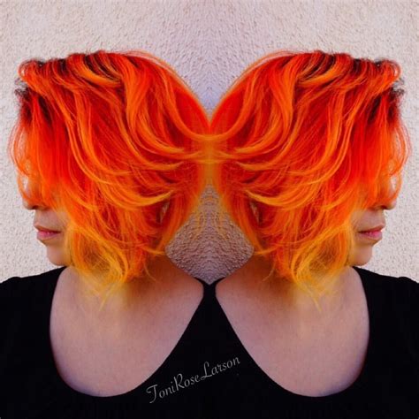 Orange Yellow Hair Fire Hair Color Fire Hair Hair Color Orange