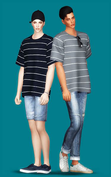 Oversized T Shirt Andhanging Sunglasses Sims 4 Men Clothing Sims 4