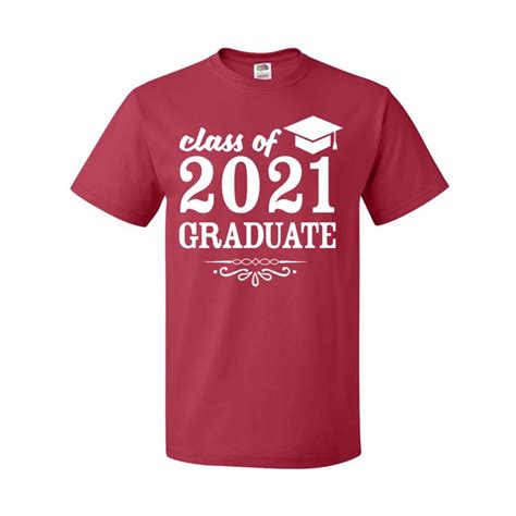 Inktastic Class Of 2021 Graduate With Graduation Cap T Shirt