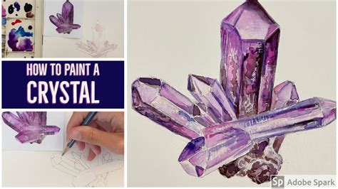 How To Paint A Crystal Drawing And Painting Tutorial Youtube