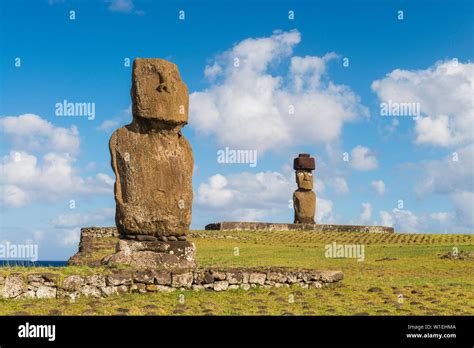 Moai Heads Of Easter Island Rapa Nui National Park Unesco World