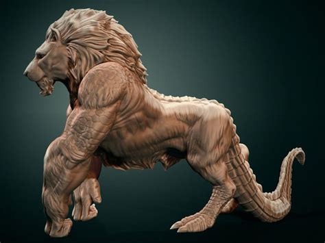 Artstation Lion Gorilla Yu Han Yu Mythical Creatures Art Monster