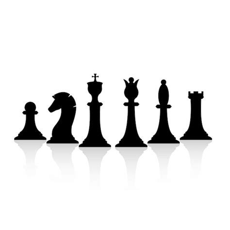 Premium Vector Black Chess Pieces Set