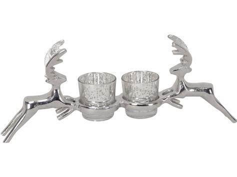 Posed Stag Candle Holder Set 35cm 53699 Christmas Candles And