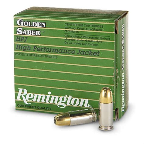 9mm Remington Golden Saber 124gr Hollow Point Ammo 25rds Talo