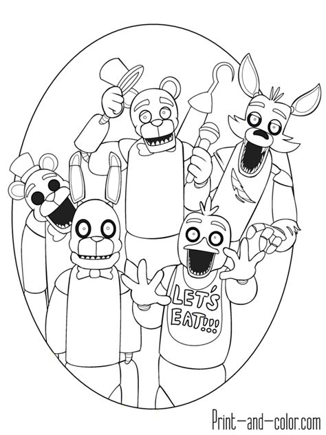 Five Nights At Freddy S Coloring Pages Print And Color Com