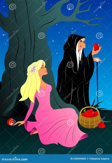 Sleeping Beauty Poisoned By An Evil Witch Stock Vector Illustration