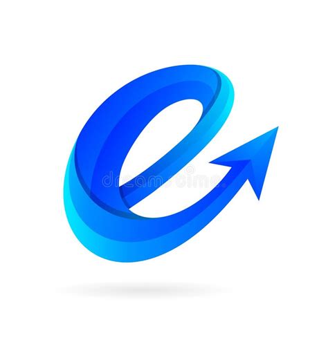 Vector Letter E Logo With Growth Arrow Symbol Stock Vector