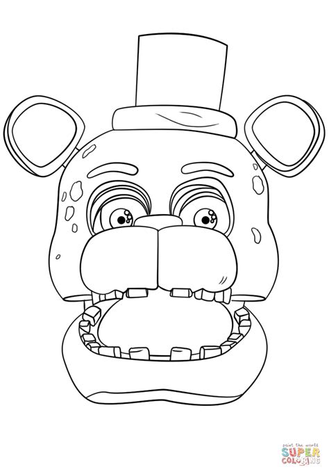 Fnaf Freddy Portrait Coloring Page Free Printable Coloring Pages