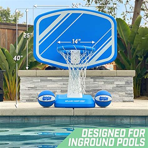 Gosports Splash Hoop Pro Pool Basketball Game Includes Poolside Water Basketball Hoop 2 Balls