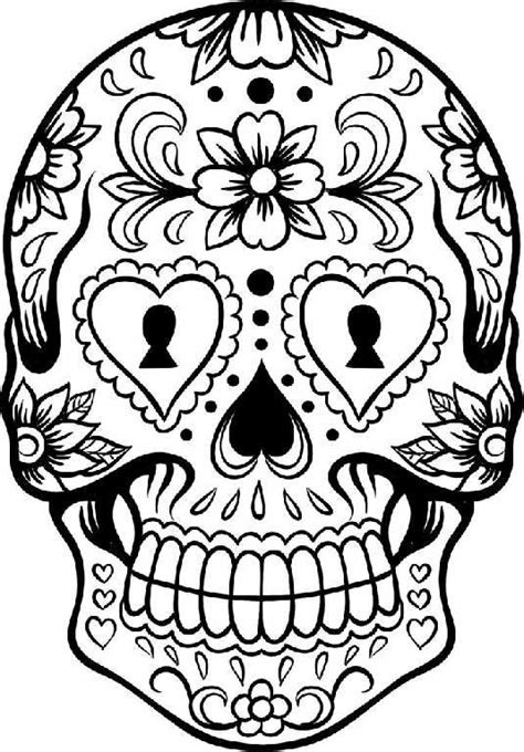 Select one of 1000 printable coloring pages of the category adult. skull coloring pages for girl - Enjoy Coloring | nose ...
