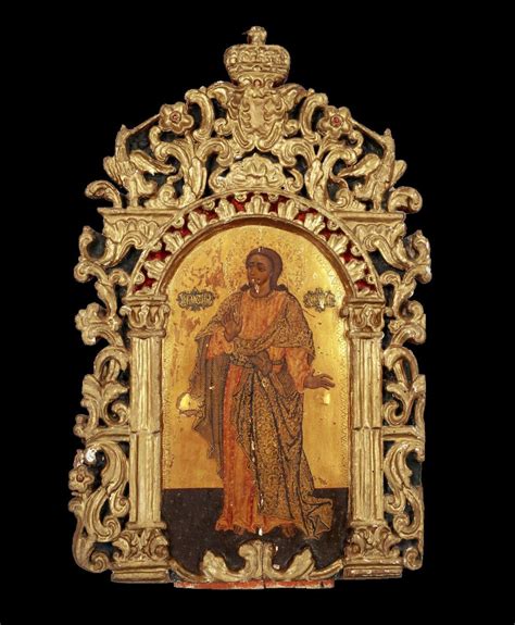 A Greek Icon Of Saint John The Theologian Early 18th Century Painted