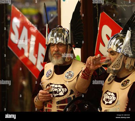 A Viking Takes Part In The Up Helly Aa Festival In Lerwick On The