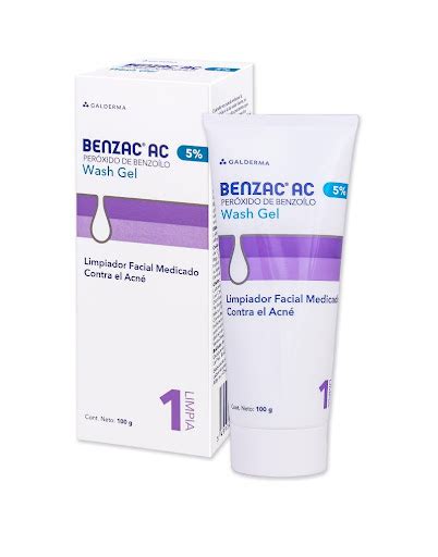 Galderma Benzac Ac Wash Gel 100g Limpiador Facial Peroxido Benzoilo 5 100gr Peroxido Benzoilo