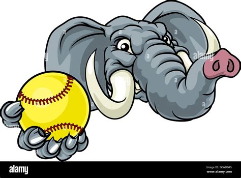 Elephant Softball Animal Sports Team Mascot Stock Vector Image And Art