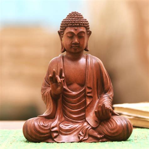 Unicef Market Meditative Suar Wood Buddha Sculpture From Indonesia