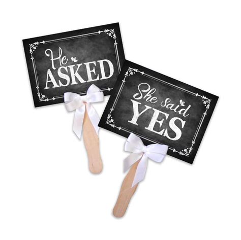 he asked she said yes engagement signs engagement props etsy engagement photo props