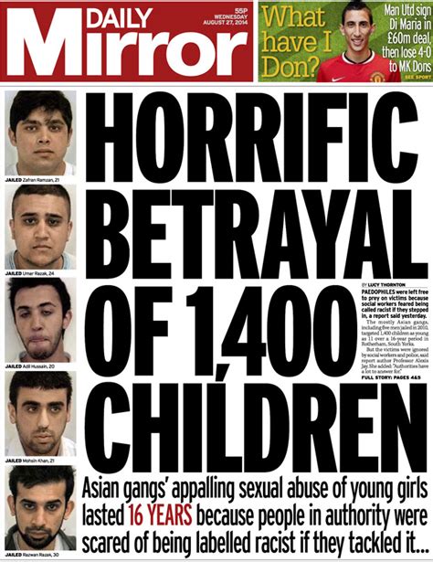 Horrific Betrayal Of 1400 Children Rotherham Child Sexual Abuse