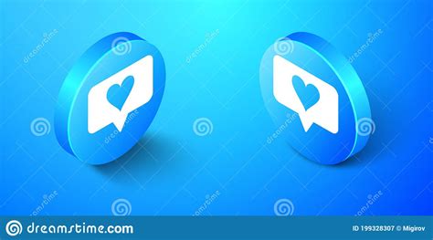 Isometric Like And Heart Icon Isolated On Blue Background Counter
