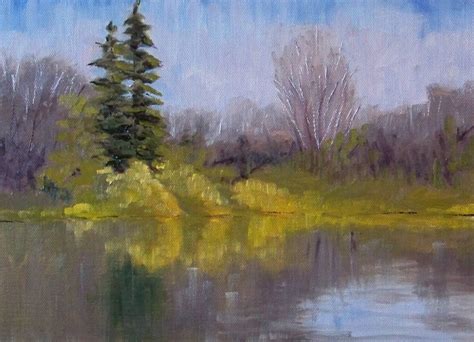 Painting Small Impressions Winter Pond Landscape Oil Painting