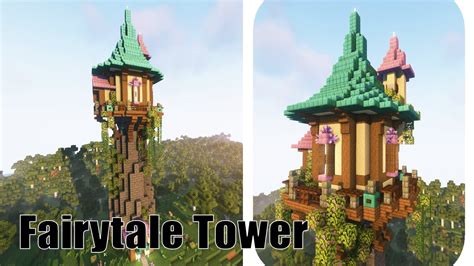 Minecraft Fairytale Tower Cottagecore Tower Build Tutorial Youtube