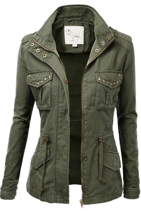 Large selection of army jackets for women. Adorable green military fall jacket for fashion | Military ...