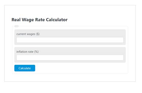 Real Wage Rate Calculator Calculator Academy