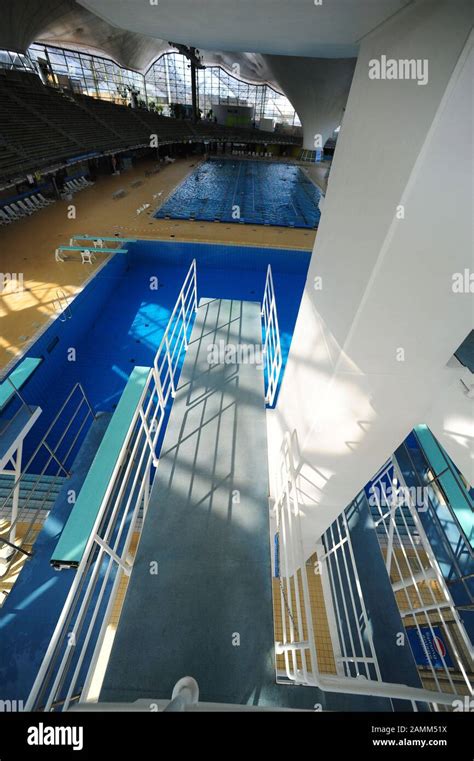 Diving Tower With 10 Meter Board In The Olympic Swimming Hall In The