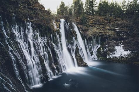Hd Wallpaper Waterfalls Burney Falls California Cliff Lake Nature