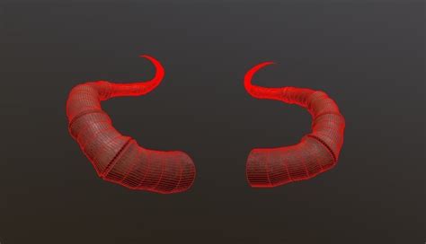 3d Model Demon Horn Stylized Vr Ar Low Poly Cgtrader