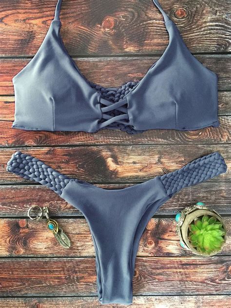 cami braided high leg bikini set gray s bikini push up high leg bikini bikini set bikini