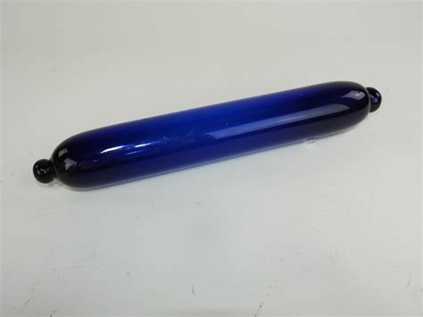 murrays auctioneers lot 183 antique nailsea cobalt blue glass rolling pin