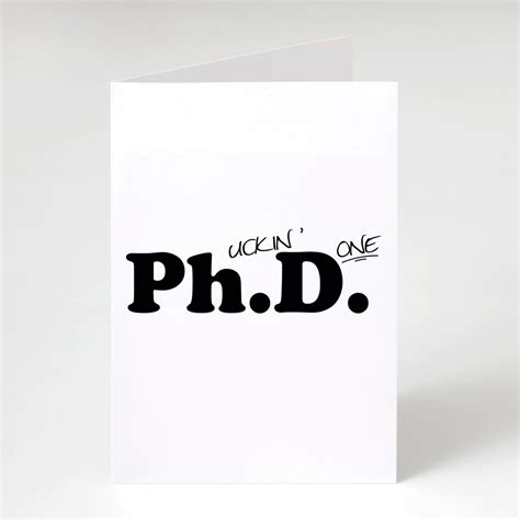 Funny Phd Card Done Phd T Phd Greeting Card Graduation Etsy