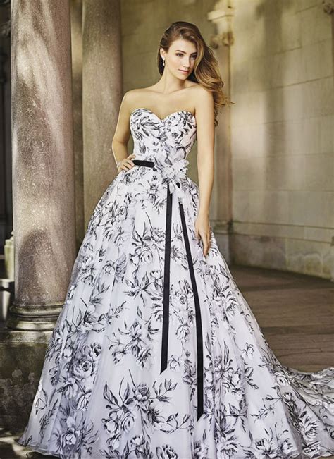 Elegant Black And White Wedding Gowns