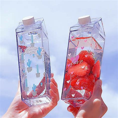 𝚝𝚑𝚎𝚐𝚒𝚛𝚕𝚒𝚗𝚝𝚑𝚎𝚖𝚘𝚞𝚗𝚝𝚊𝚒𝚗𝚜 ♡ plastic drink bottles cute water bottles milk box