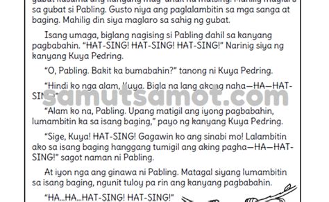 Maikling Kwentong Pambata With Questions Halimbawa Ng Trabaho Theme